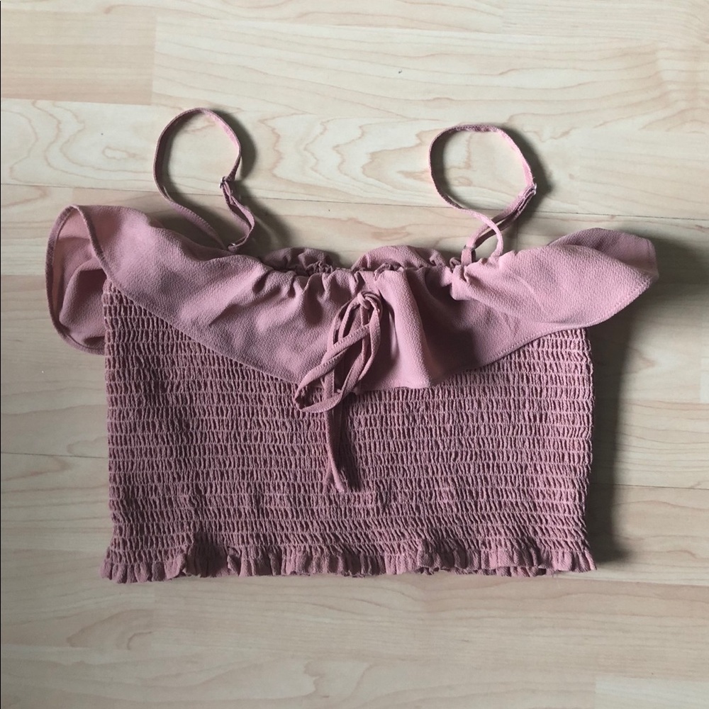 Blush pink crop tank top